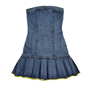 Vintage Y2K Lvl X Womens Size S Denim Mini Dress Pleated